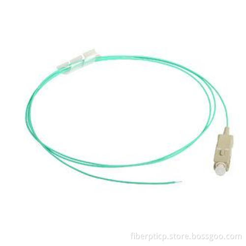 Aqua SC OM3 Fiber Pigtail , 0.9mm / 2.0mm / 3.0mm Cable Dia